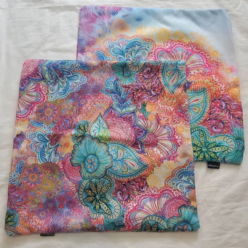 Deny Designs Stephanie Corfee Flourish Allover Two Patio Pillowcases EUC